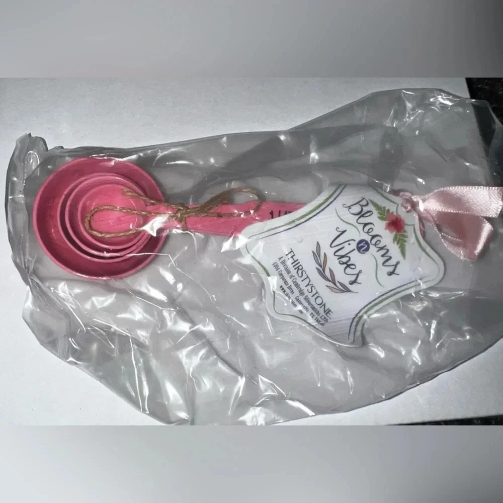 NWT 4pc Pink Stainless Steel Measuring Spoons